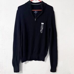 Ben Sherman Black Long Sleeve 1/4-Zip Pullover Cotton Sweater NWT Size‎ Small